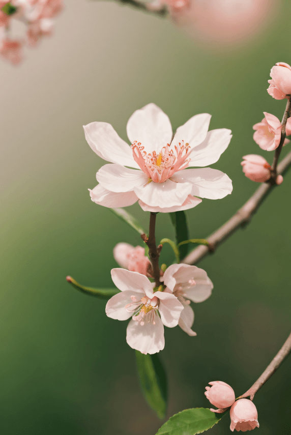 创意春天桃树植物上的桃花摄影配图6
