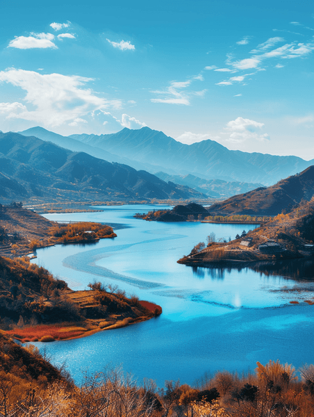 创意西藏美景羊湖羊卓雍错全景美图山水旅游美景