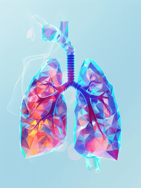 创意几何图形肾呼吸内科医疗健康肺部功能吸烟
