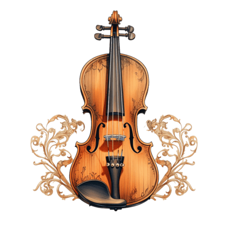 创意乐器小提琴音乐优雅元素免抠图案
