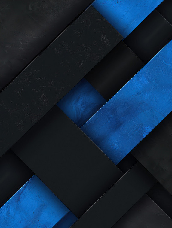 创意方形几何黑色和蓝色背景
