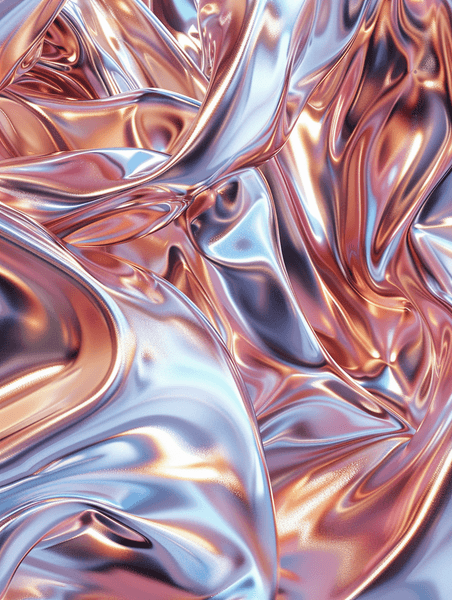 创意玫瑰金流体金属质感纹理酸性抽象流体背景20