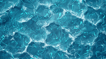 水面波浪大海海面手绘微光粼粼清澈水池的背景13