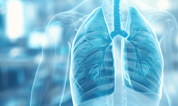 创意医疗健康疾病肺部蓝色背景折页呼吸内科