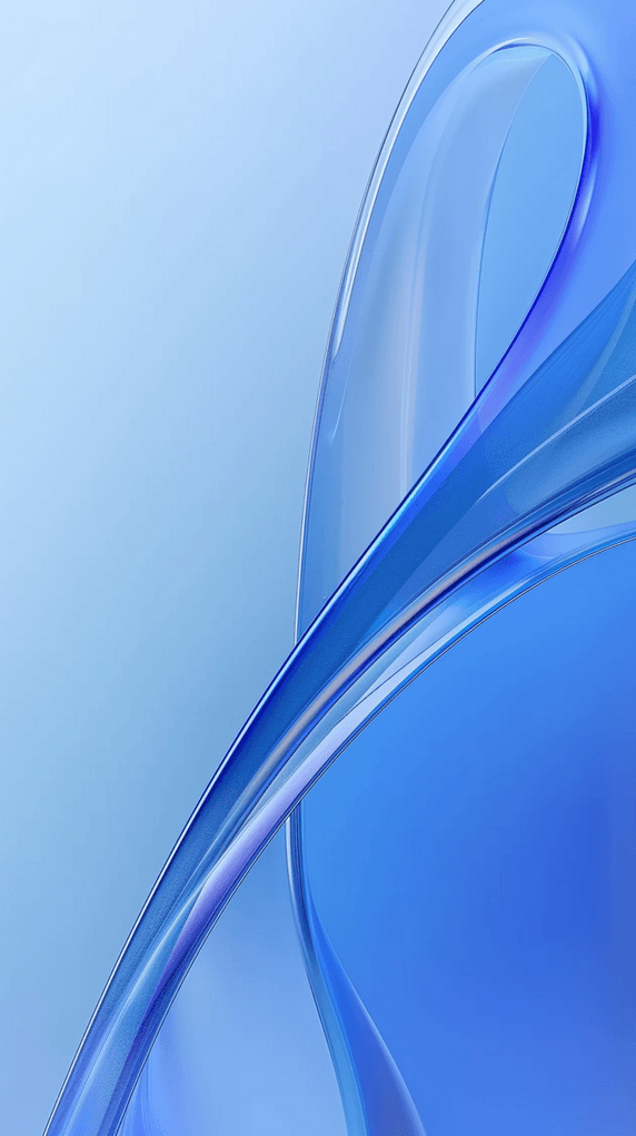 创意蓝色3D渲染流动变幻的玻璃背景