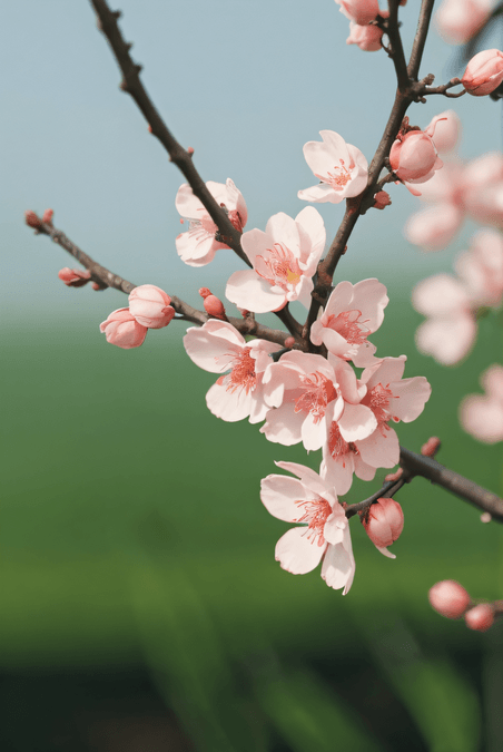 创意植物春天桃树上的桃花摄影照片