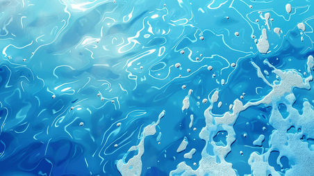 创意手绘微光粼粼清澈水池的水面波浪大海海面背景10