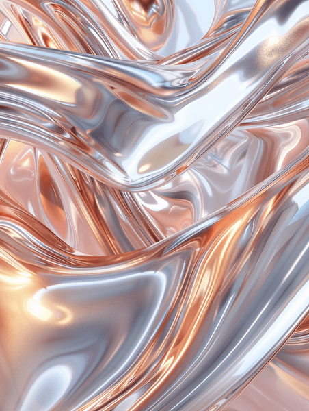 创意玫瑰金流体金属质感酸性抽象流体纹理背景11