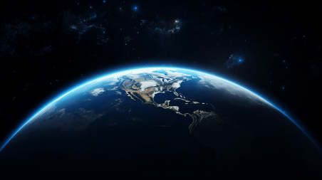 创意大气企业科技商务蓝色科技感地球星球宇宙背景11