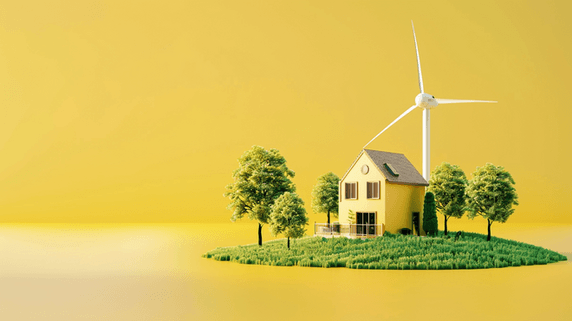 创意清新唯美立体3D立体环保风车新能源