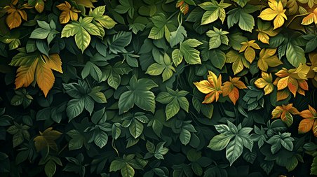 创意植物彩色夏天深色阳光树叶纹理叶片景色的背景9