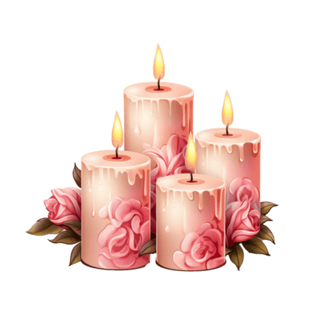 浪漫唯美蜡烛种类元素免抠图案
