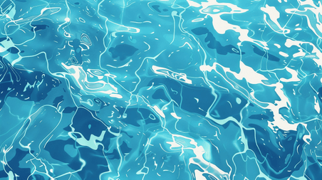 创意手绘水面波浪大海海面微光粼粼清澈水池的背景1