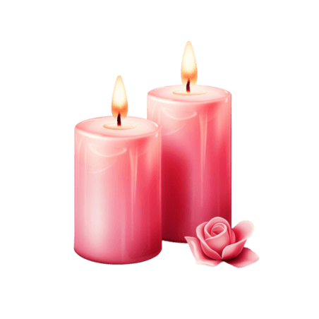 创意浪漫唯美粉色蜡烛种类元素免抠图案