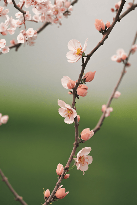 创意春天桃树上的桃花植物花卉摄影图片4