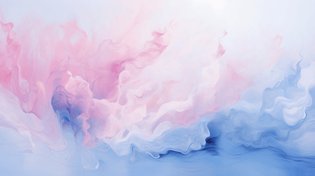 创意清新粉蓝色半透明水粉晕染质感纹理背景