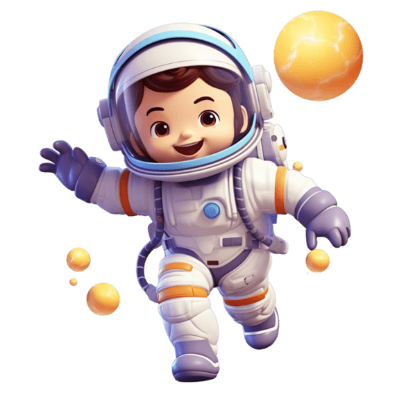 创意儿童宇航员元素免抠图案母婴儿童节未来宇宙