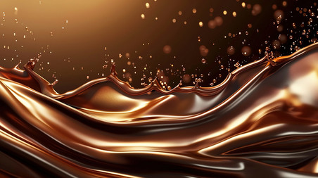 创意巧克力波浪状液体背景