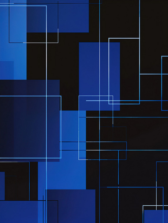 科技企业商务暗黑创意方形几何黑色和蓝色背景