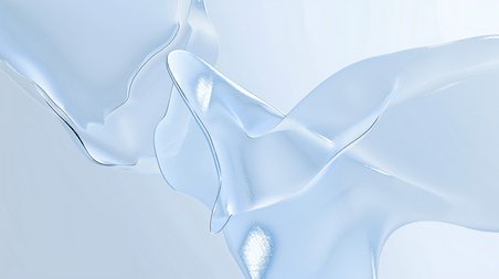创意大气商务美业科技流体清透水浅蓝色清透质感3D流动变幻玻璃色彩图片