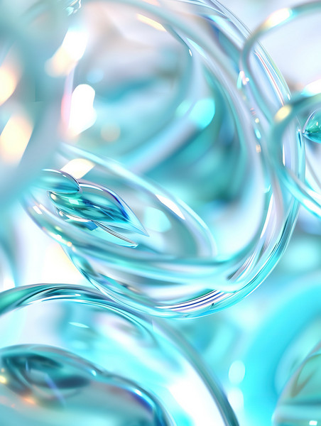 创意蓝绿色玻璃材料艺术线条设计抽象背景