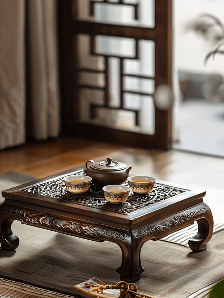 创意功夫茶茶桌新中式风格中国风茶叶春茶茶道茶艺茶室