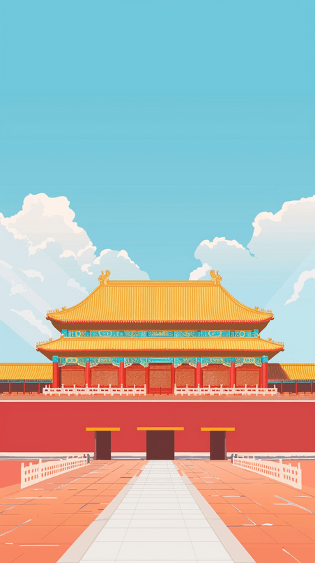 创意北京故宫地标简约国风语文课本封面故宫建筑背景