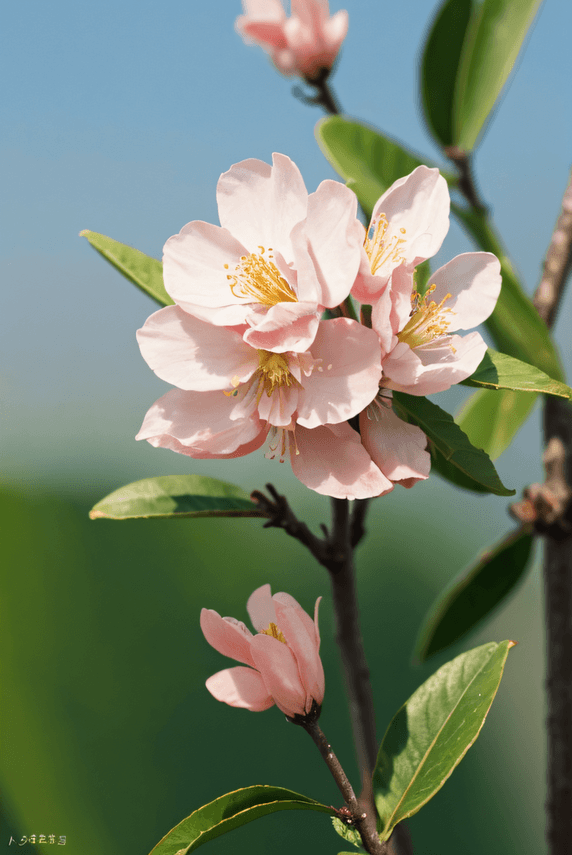 创意春天桃树上的桃花植物摄影图2