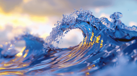 创意蓝色水面水花纹理简约大海海浪浪花背景5