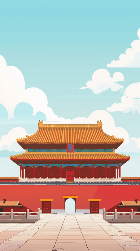 创意国风北京故宫地标简约故宫建筑背景