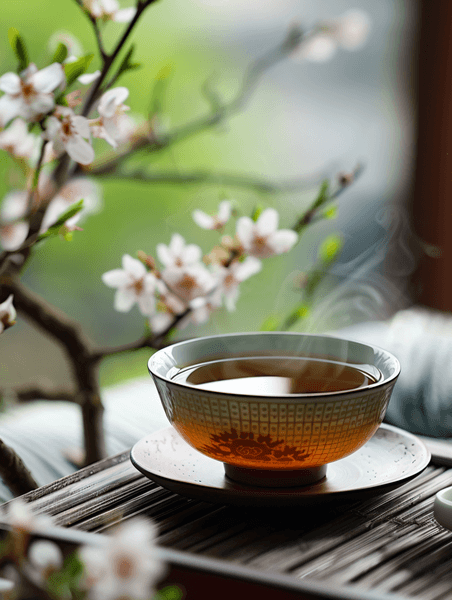 创意中国茶道养生春天绿色中国风茶叶春茶