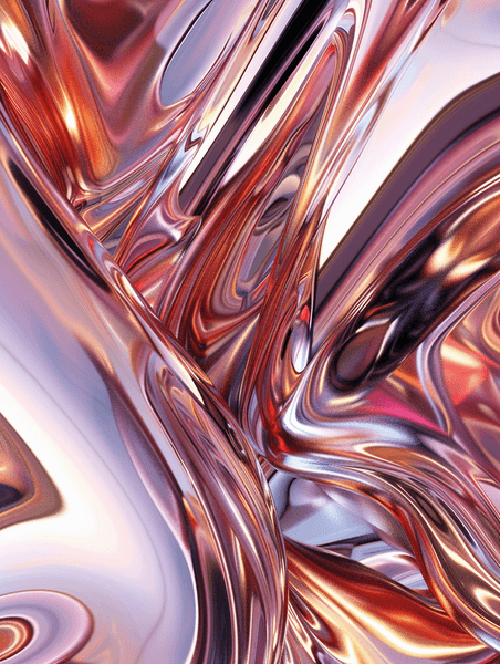创意玫瑰金流体金属质感纹理酸性抽象流体背景16