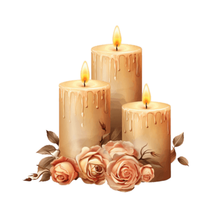 创意浪漫唯美金色蜡烛种类元素免抠图案