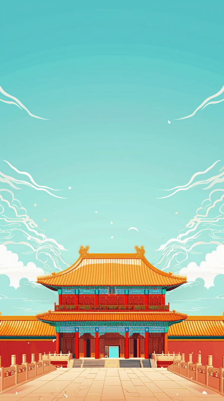 创意北京地标简约国风语文课本封面故宫建筑背景