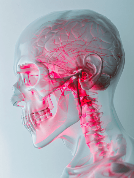 创意三叉神经痛医疗透视人体头部健康照片