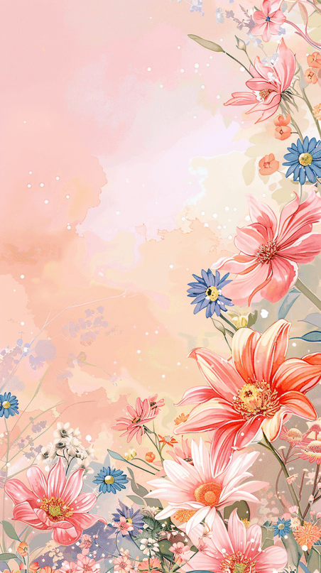 创意粉色柔和温柔花朵植物母亲节花卉背景图片