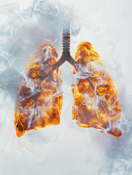 创意医疗健康肺部功能吸烟打呼息概念呼吸内科
