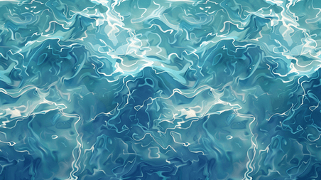 创意手绘水面波浪大海微光粼粼清澈水池的背景8
