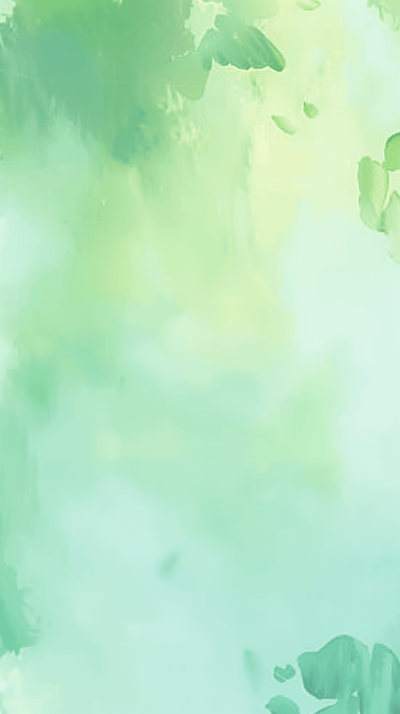 创意柔和绿色渐变叶子春天水彩抽象背景