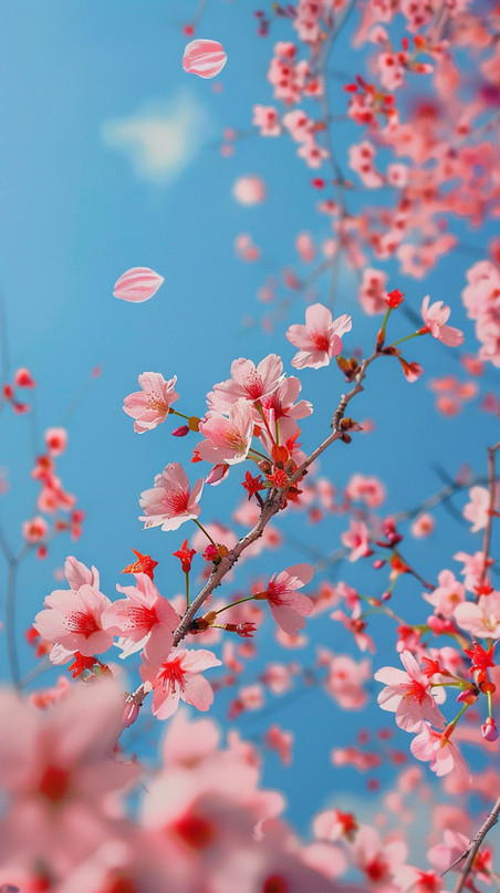 创意摄影图写真照片粉色樱花植物花卉
