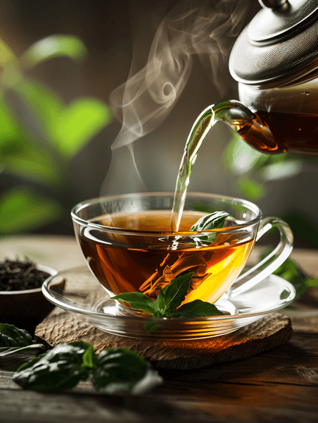 创意干茶叶茶文化春天绿色植物叶子茶叶春茶茶艺