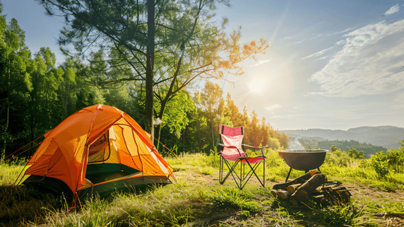 创意户外晴天露营旅游旅行度假春游踏青