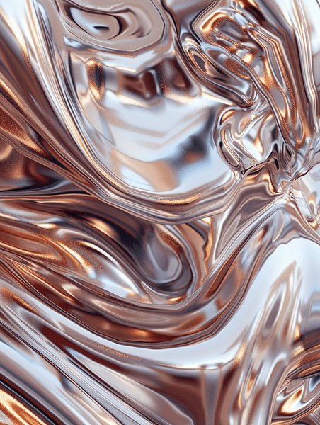 创意玫瑰金流体金属质感纹理酸性抽象流体背景19