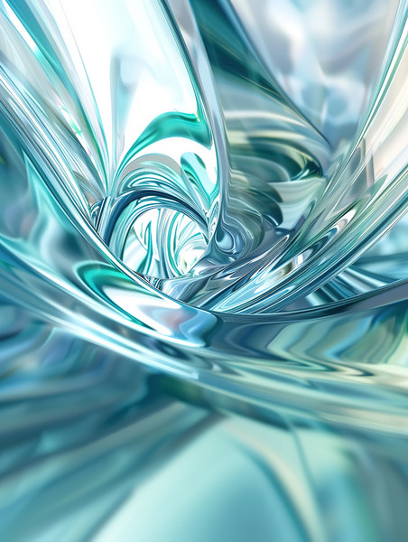 创意蓝绿色玻璃材料艺术线条抽象