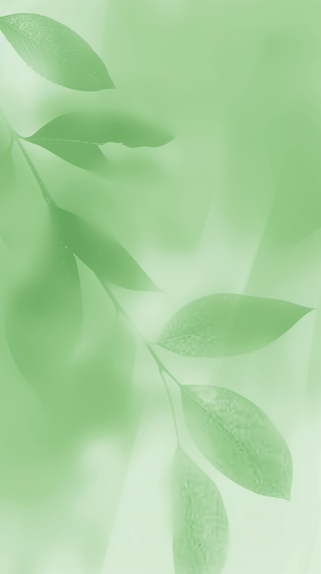 创意春天柔和绿色渐变叶子水彩抽象背景