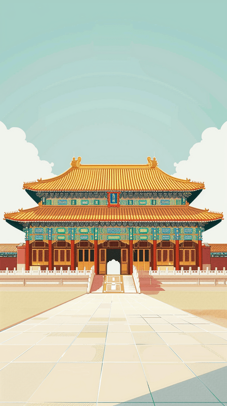 创意国风语文课本封面北京故宫地标简约故宫建筑背景