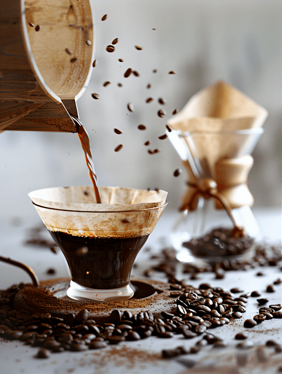 创意咖啡制作过程咖啡豆