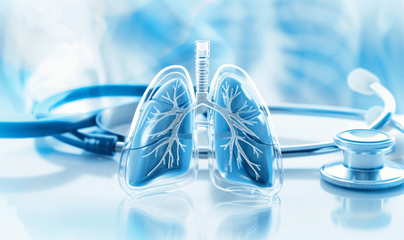创意医疗折页呼吸内科健康疾病肺部蓝色背景