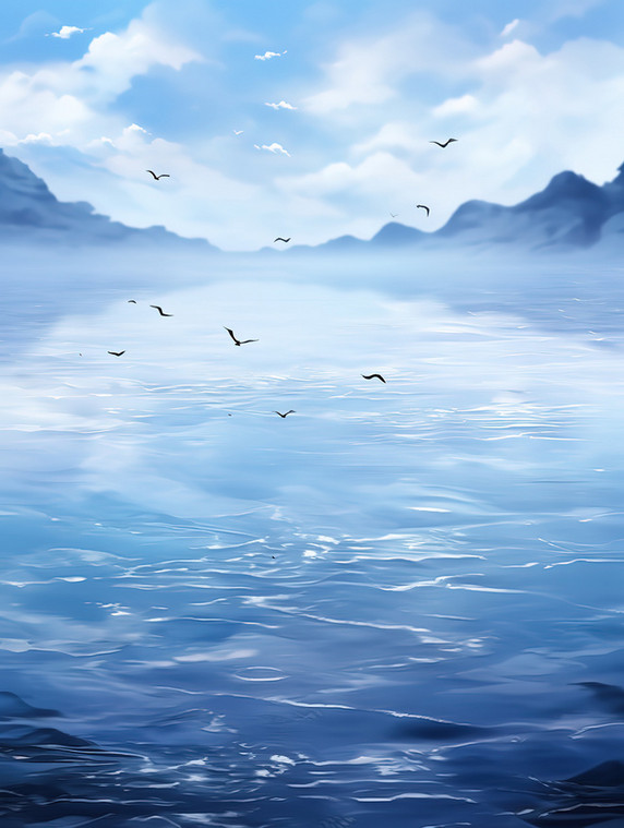 创意水和天空同色水波背景图8
