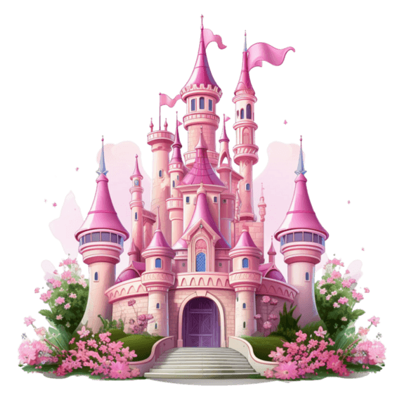 创意梦幻城堡元素儿童节游乐园免抠图案